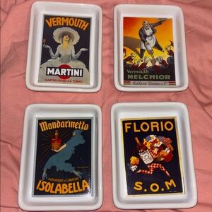 Pottery Barn Ceramic Tray with Blue and Yellow Design